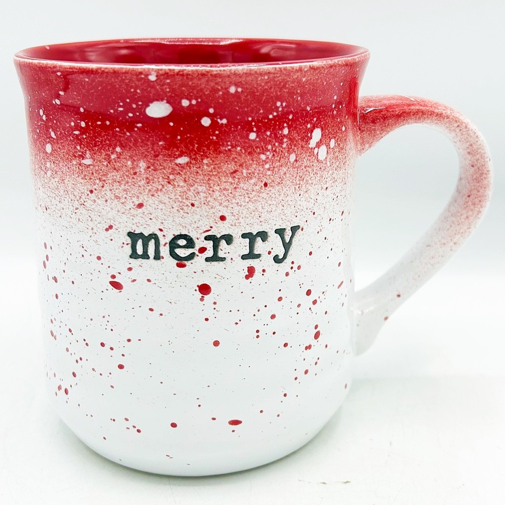 Merry White and Red Splatter Mug Sheffield Home